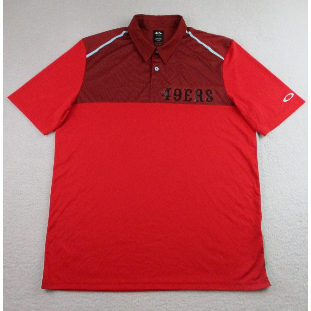 Oakley San Francisco 49ers Polo Shirt Mens Large‎ NFL Football Red Performance